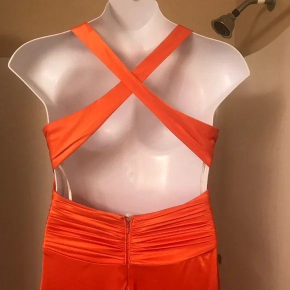 Orange cross back dress - Picture 4 of 7
